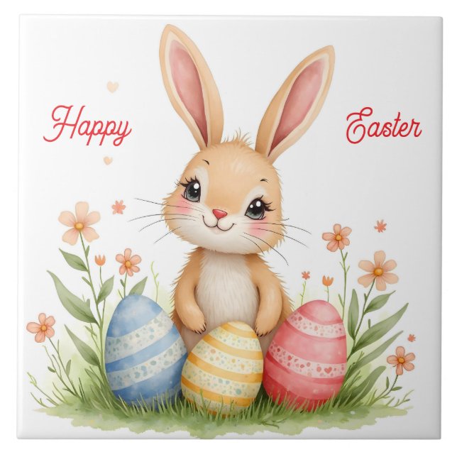 Azulejo Conejito de Pascua Lindo Hermoso Colección Popular (Frente)