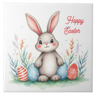 Azulejo Conejito de Pascua y huevos Colección popular