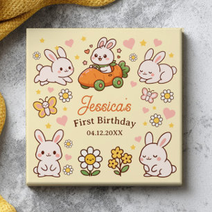 Azulejo Conejitos de Pascua Divertidos Cumpleaños 1