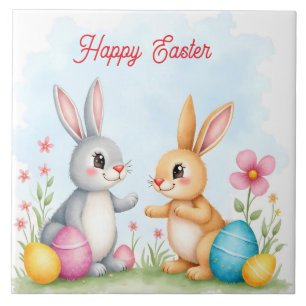 Azulejo Conejitos de Pascua Lindos y Hermosos Colección Mo