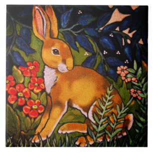 Azulejo Conejo artístico Hare Forest William Morris Brigh