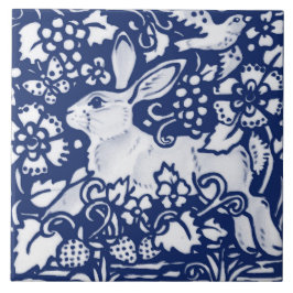 Azulejo Conejo azul de la marina de cobalto Bunny Dedham D