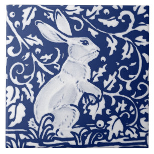 Azulejo Conejo azul de la marina de cobalto Bunny Dedham D