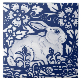 Azulejo Conejo azul de la marina de cobalto Bunny Dedham D
