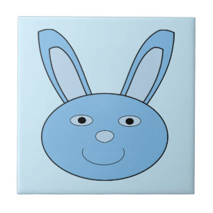 Azulejo Conejo Azul Niño Cara Primavera Pascua