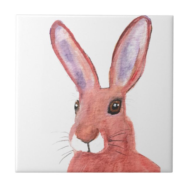 Azulejo Conejo Bunny Hare Animal Floral Wildlife Woodland (Frente)
