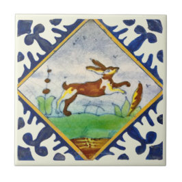 Azulejo Conejo conejo conejo conejo 1650s Delft Policromad