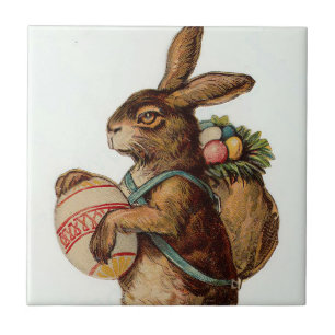 Azulejo Conejo de Pascua con huevos