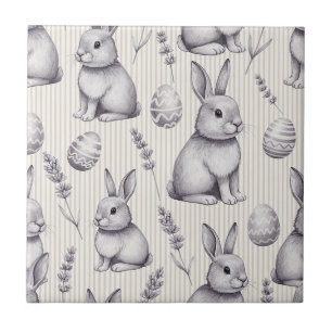 Azulejo Conejo de Pascua con huevos Patrón Pastel de Prima