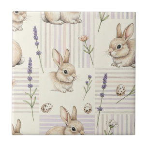 Azulejo Conejo de Pascua con huevos Patrón Pastel de Prima