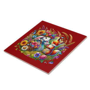 Azulejo Conejo de zorro de bosque