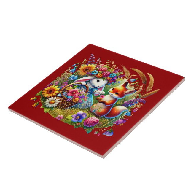 Azulejo Conejo de zorro de bosque (Lado)