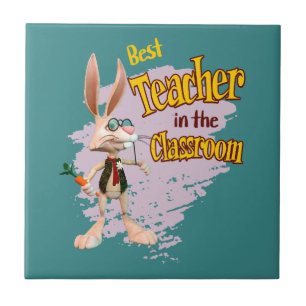Azulejo Conejo Divertido Mejor Profesor de la Clase