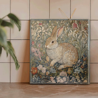Azulejo Conejo en un jardín inglés al estilo William Morri