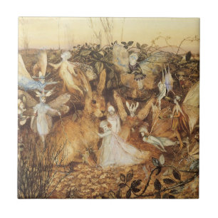 Azulejo Conejo entre las hadas, Cuentos de hadas vintage
