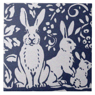 Azulejo Conejo Granito gris azul Piedra Woodland Animal Ar