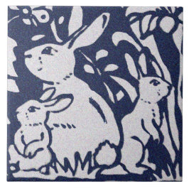 Azulejo Conejo Granito gris azul Piedra Woodland Animal Ar