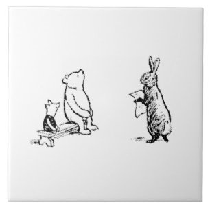 Azulejo Conejo leyendo a Pooh y Piglet