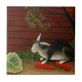 Azulejo Conejo Pequeño (Animal Mascota) (Henri Rousseau)