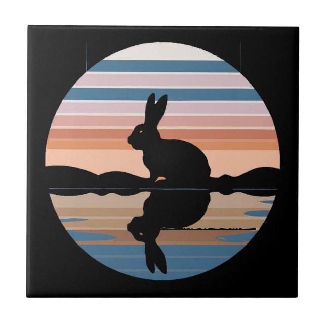 Azulejo Conejo Retro Sunset (Frente)