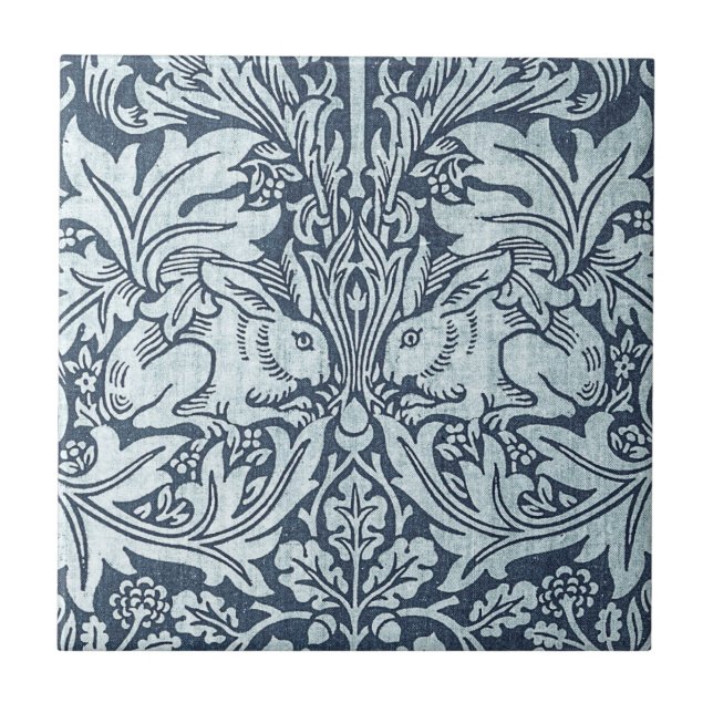 Azulejo Conejos blancos - William Morris (Frente)