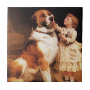Azulejo Confianza de Charles Burton Barber, perro San Bern