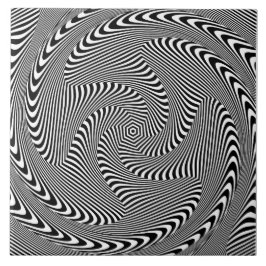 Azulejo confuso hipnótico patrón de líneas giratorias blan