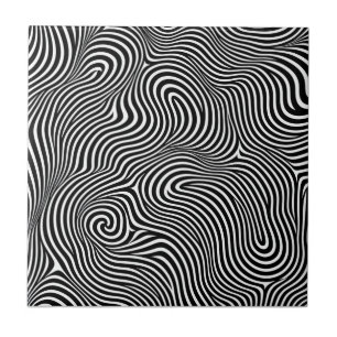 Azulejo confuso patrón de líneas hipnóticas giro blanco ne