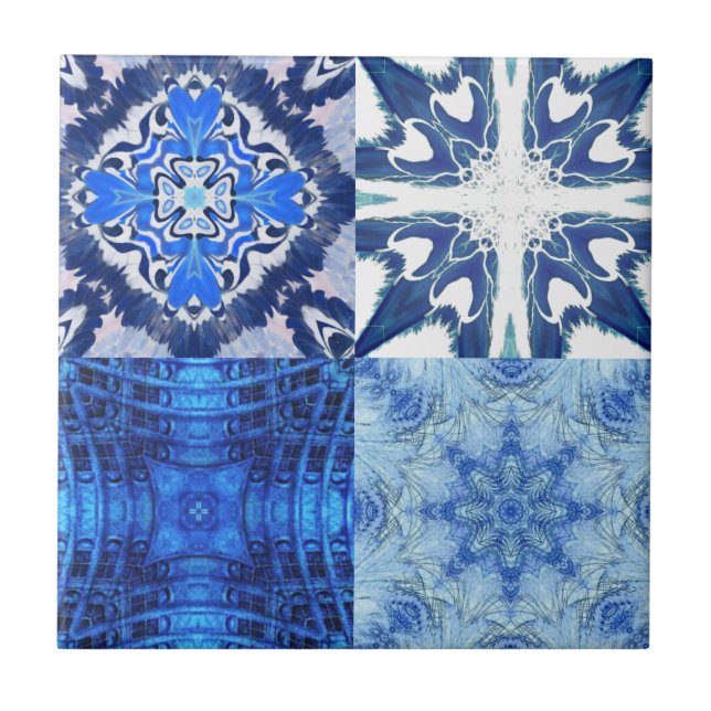 Azulejo Conjunto combinado de abstracto geométrico blanco  (Frente)