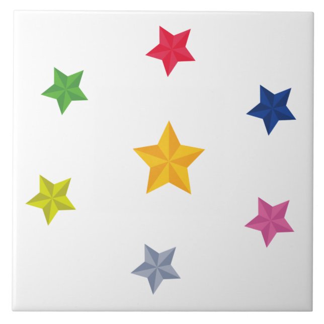 Azulejo Conjunto de estrellas de colores (Frente)
