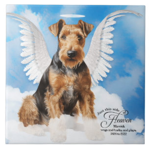 Azulejo Conmemoración del Mascota personalizado Airedale T