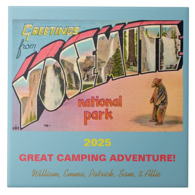 Azulejo conmemorativo del Parque Nacional Yosemite (Frente)