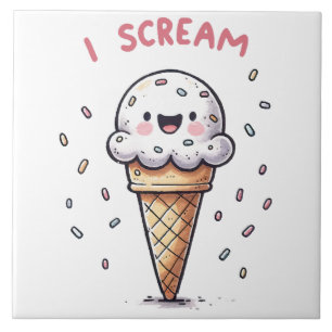 Azulejo Cono de helado I Scream con grageas