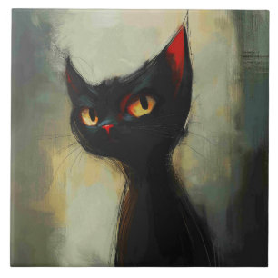 Azulejo Conociendo al gato ninja negro