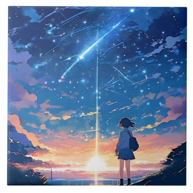 Azulejo constelación con estrellas de tiro (Frente)