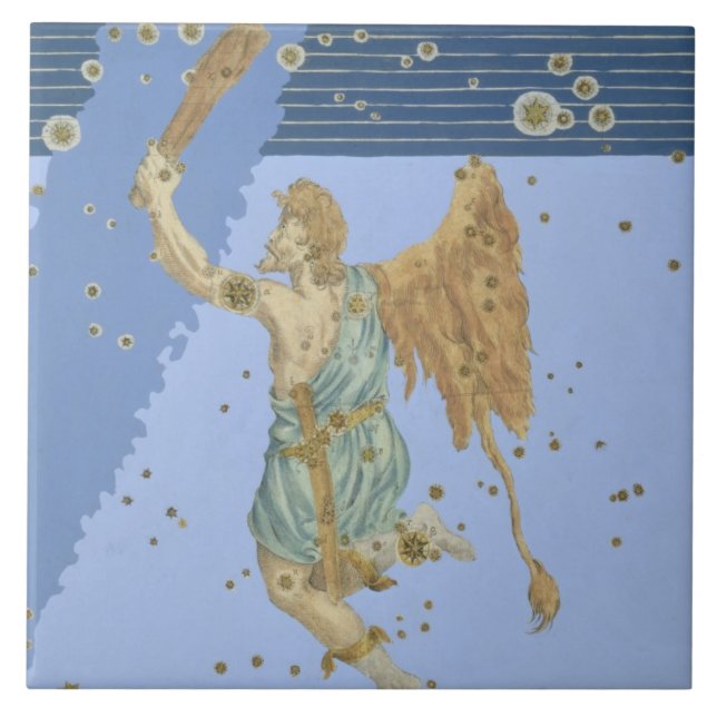 Azulejo Constelación de Orión, de "Uranometria" por Joha (Frente)