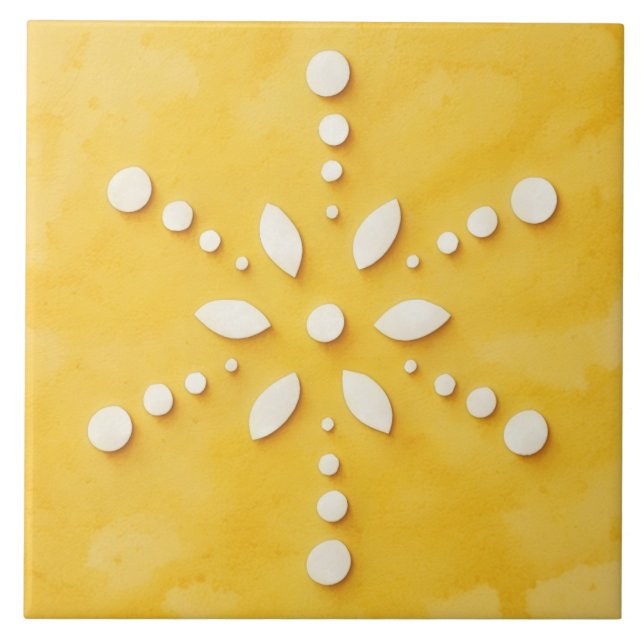 Azulejo Contemporary Snowflake Winter Holiday Tile (Frente)