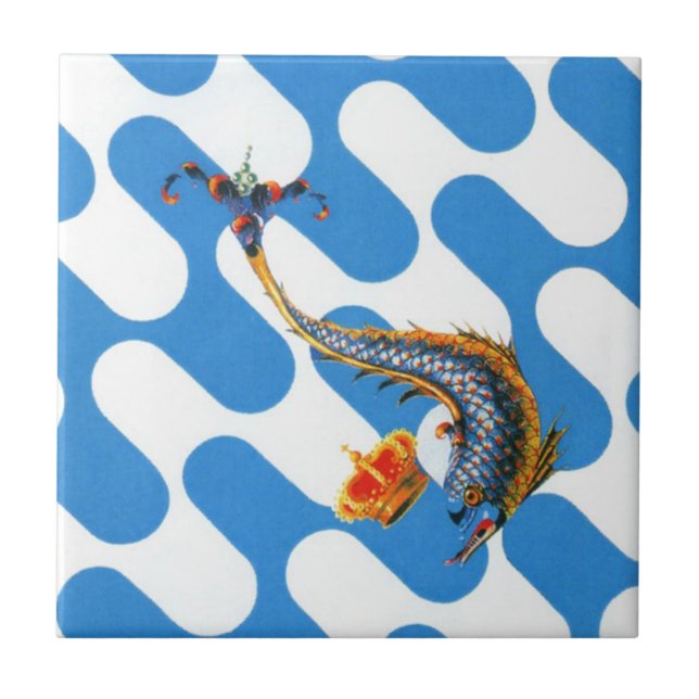 Azulejo Contrada Capitana dell' Onda (Wave) Palio (Frente)