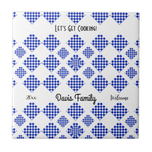 Azulejo Control azul y blanco
