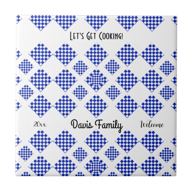 Azulejo Control azul y blanco (Frente)