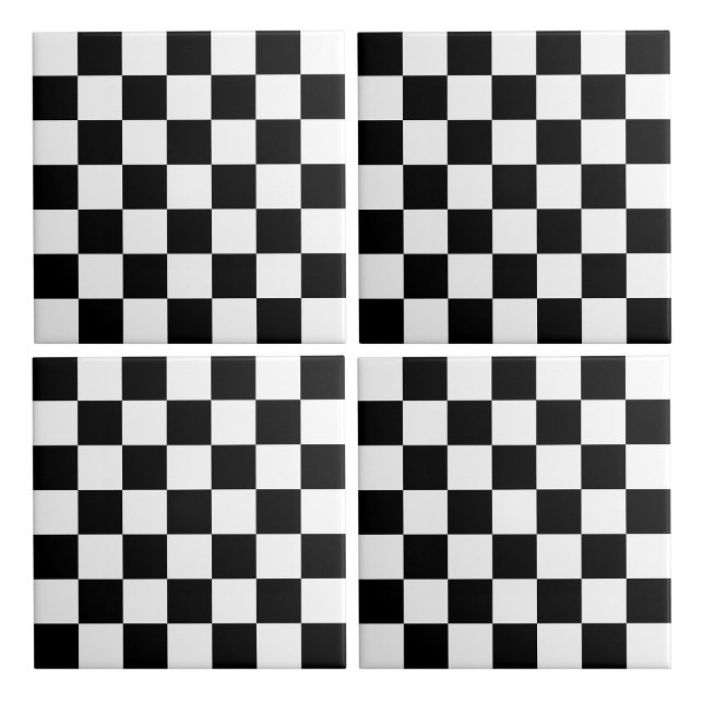 Azulejo Control blanco y negro (White and Black Checkered Ceramic Tiles)