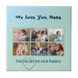 Azulejo Cool Aqua 6-Photo Family Tribute