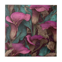 Azulejo Cool Portuguese Calle Lilies Tiles For Bathroom