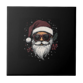 Azulejo Cool Santa with Sunglasses Christmas