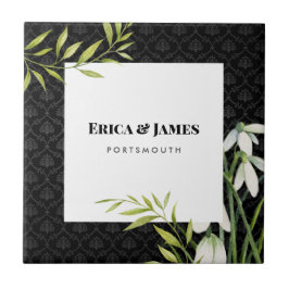 Azulejo Copas de nieve blancas de color y Damasco de Laure