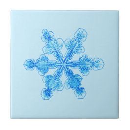 Azulejo Copo de nieve de invierno azul