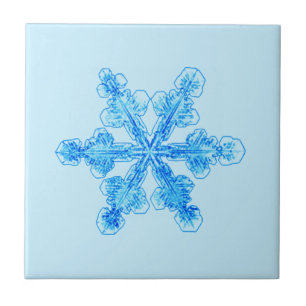 Azulejo Copo de nieve de invierno azul