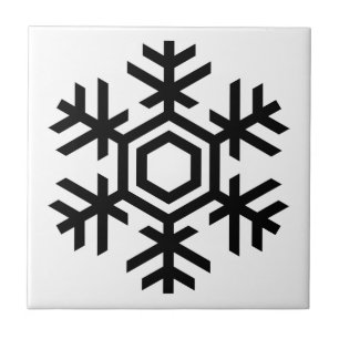 Azulejo Copo de nieve negro y blanco