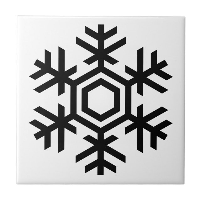 Azulejo Copo de nieve negro y blanco (Frente)