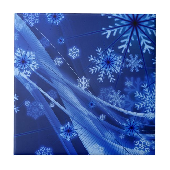 Azulejo Copos de nieve azules (Frente)